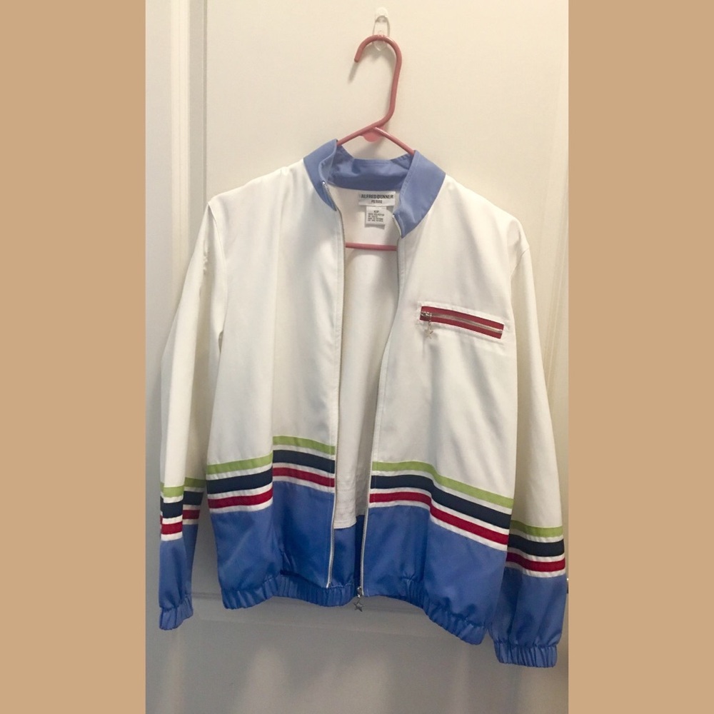 Multi-colored stripped vintage zip up